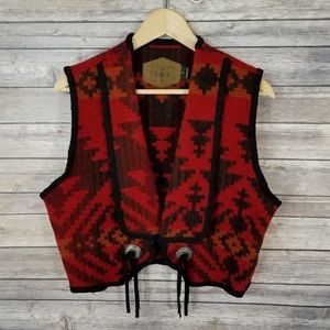 Woolrich Womens M Blanket Wool Vest Western